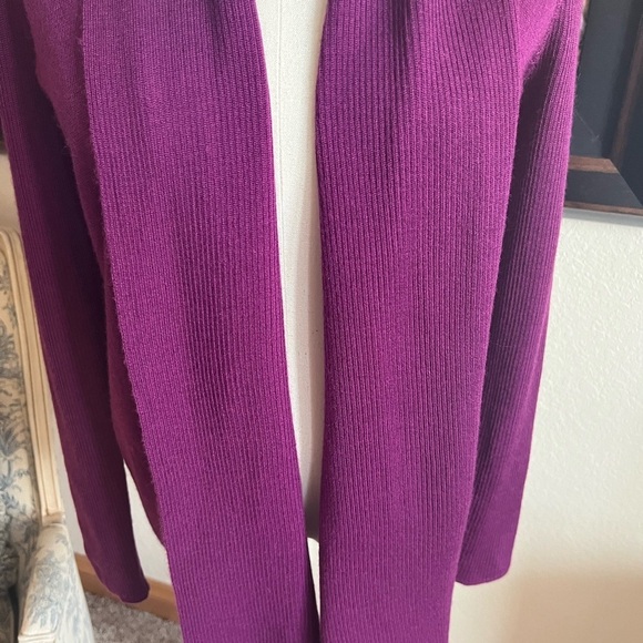 Donna Karen Plum Shawl Collar Cardigan Size XS/S - Picture 3 of 6